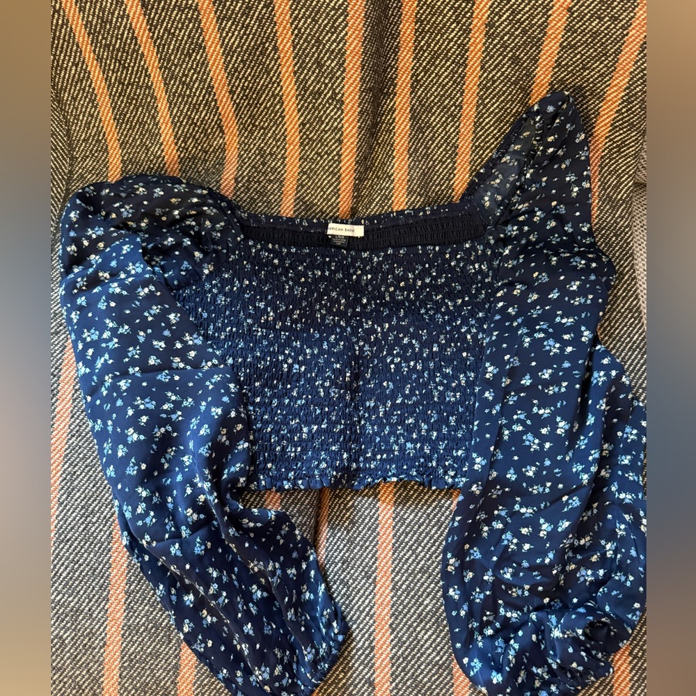 American Eagle Outfitters Navy Floral Blouse